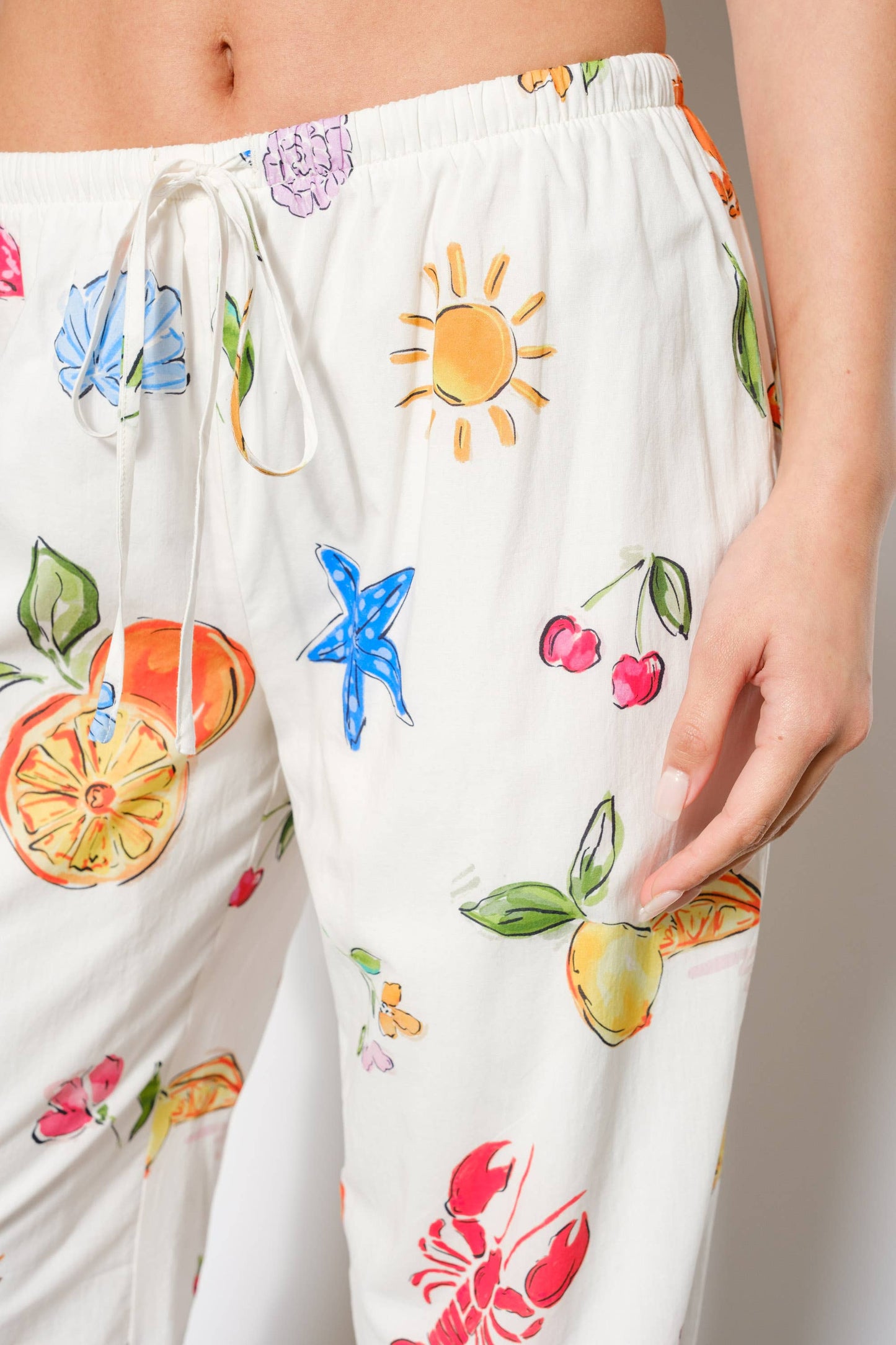 Summer Print Drawstring Pants