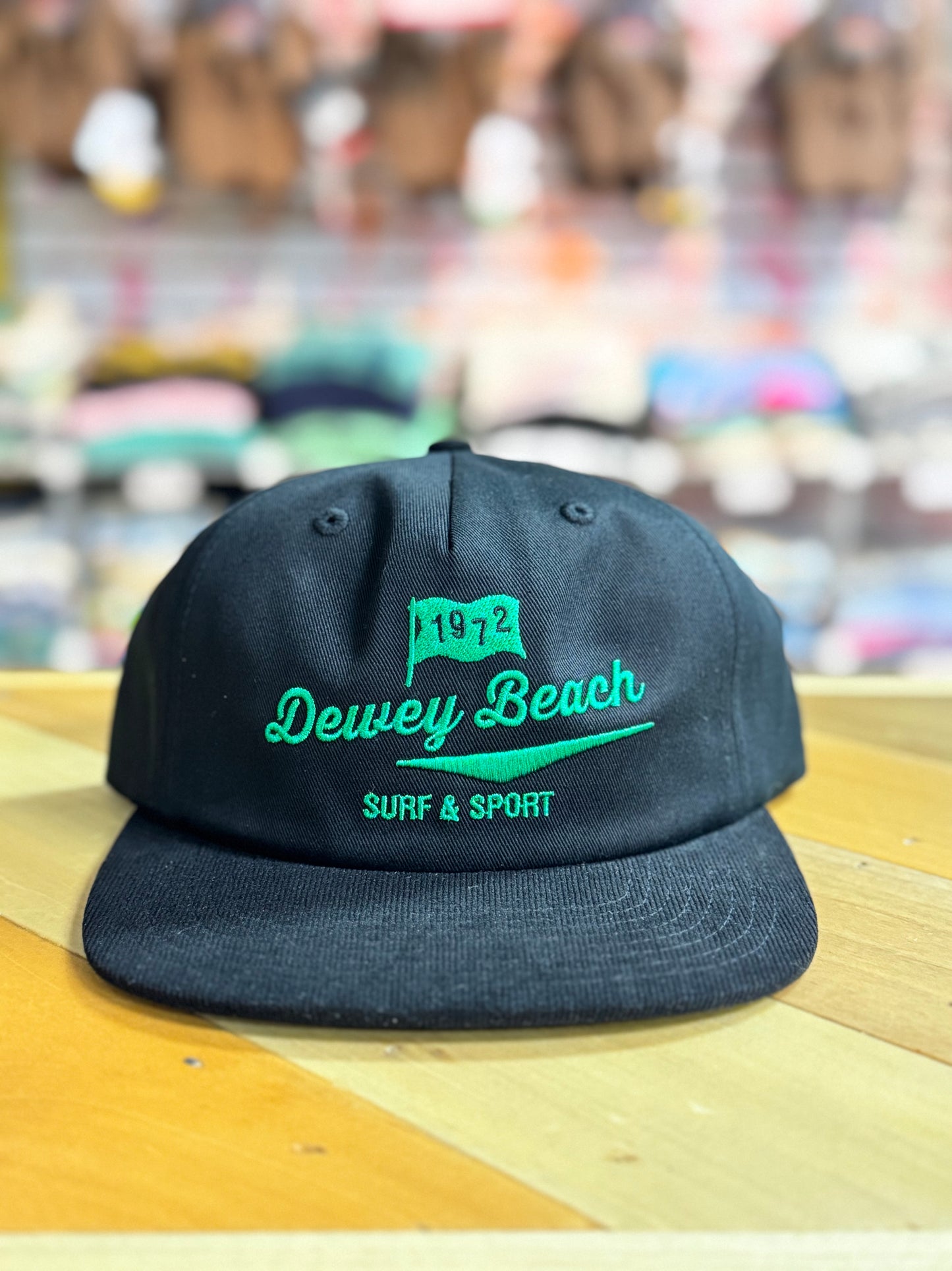 Dewey Beach Surf & Sport Hat- Black/Green