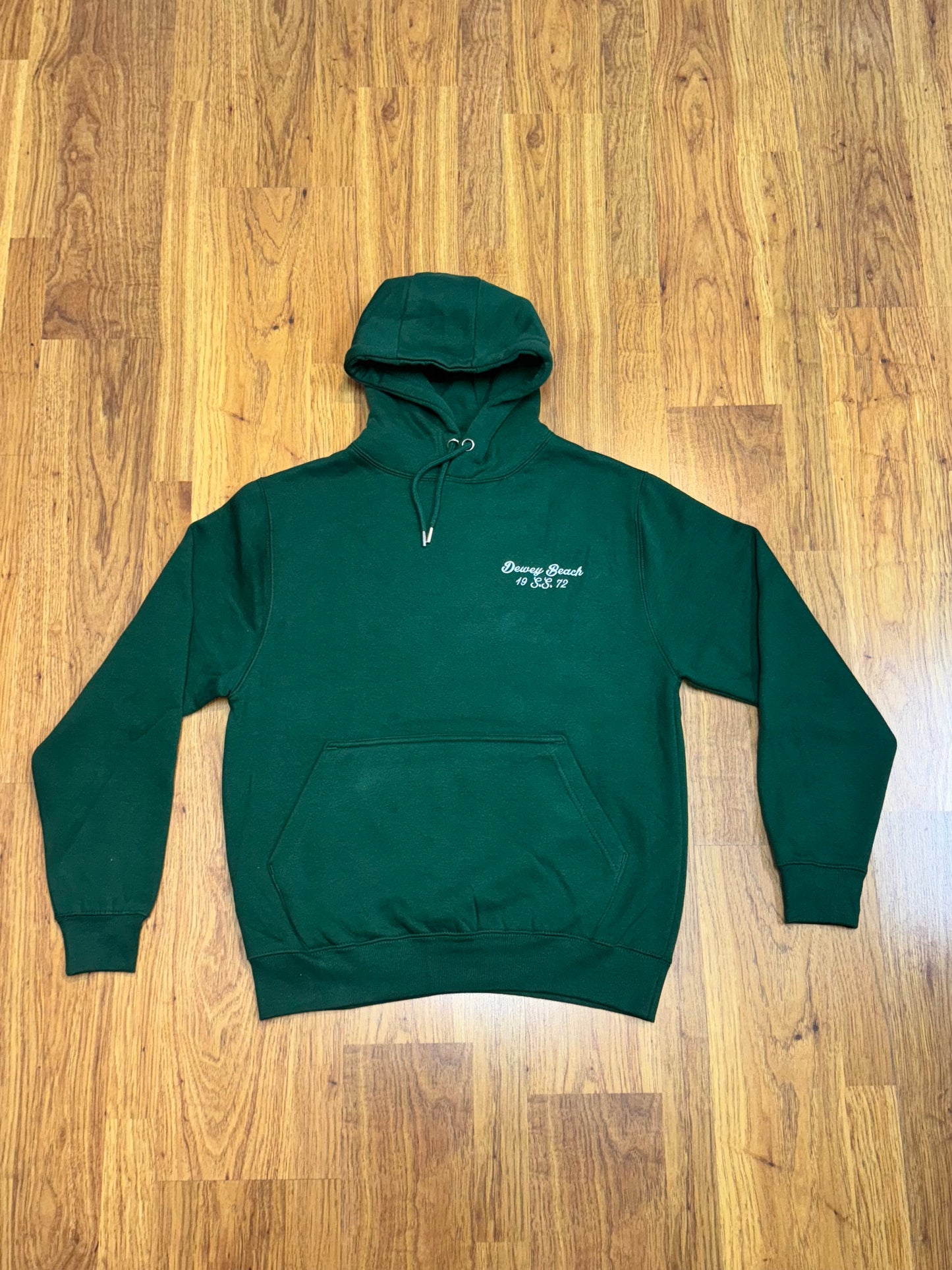Dewey Beach S.S. Hoodie- Dark Green