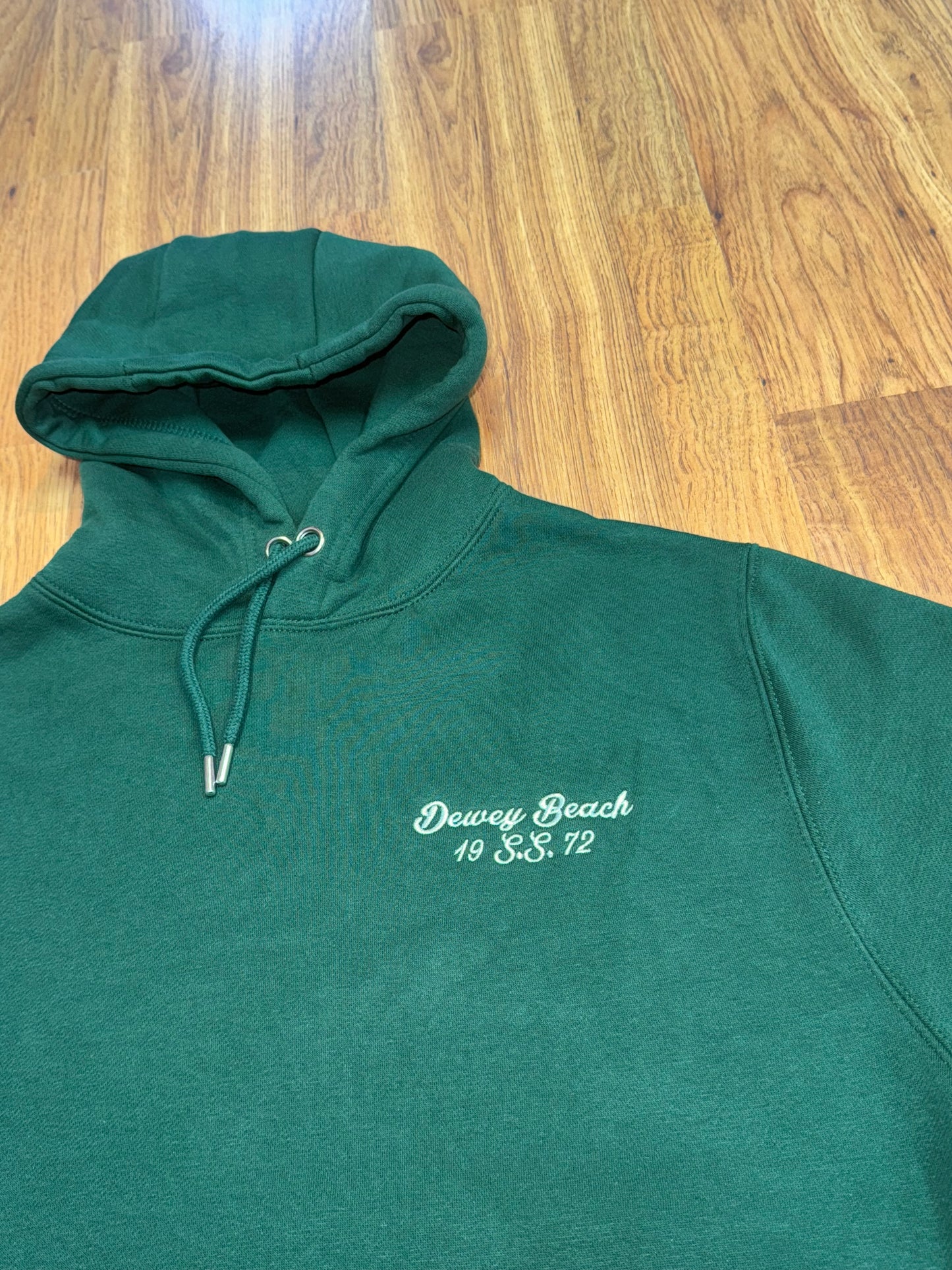 Dewey Beach S.S. Hoodie- Dark Green