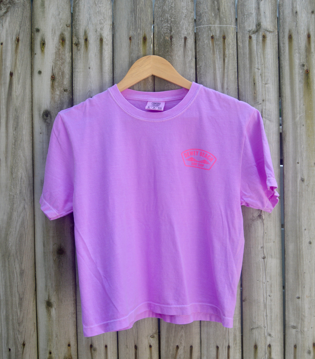 Cropped Bridge Logo Tee- Hot Pink/Neon Violet