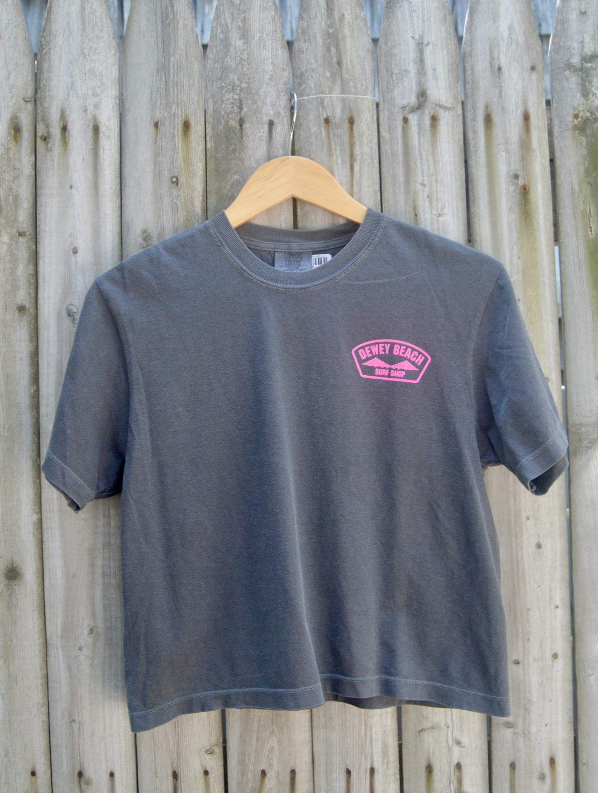 Cropped Bridge Logo Tee- Hot Pink/Pepper