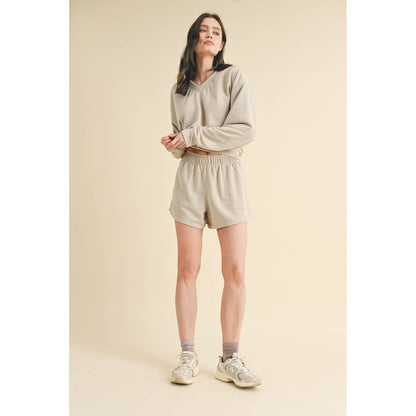 Washed French Terry Sweatshorts- Shell