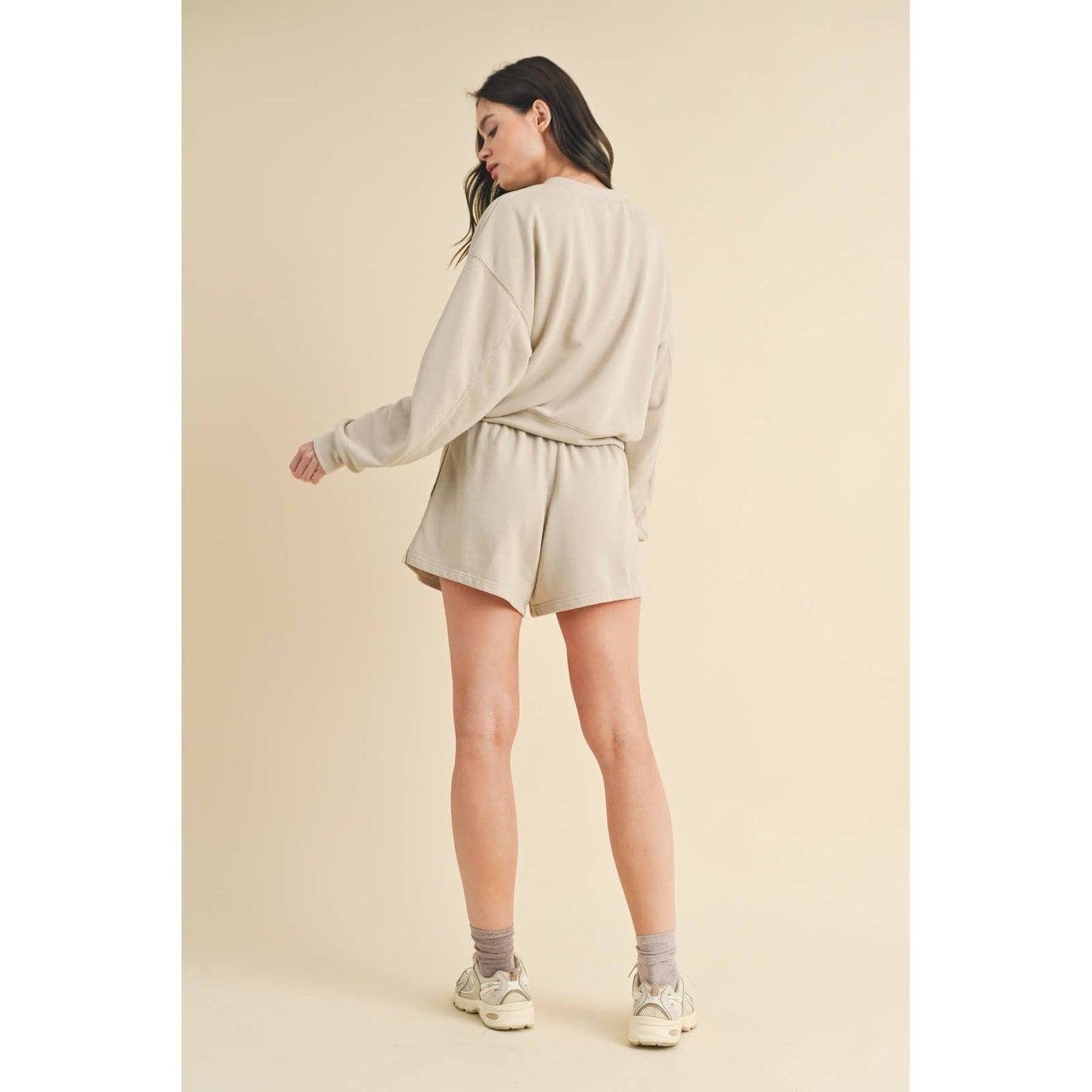 Washed French Terry Sweatshorts- Shell