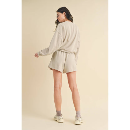 Washed French Terry Sweatshorts- Shell