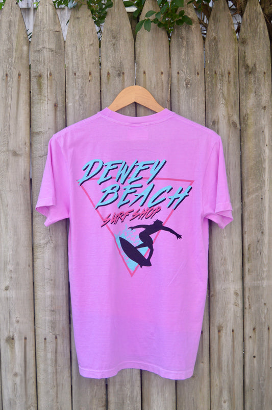 Retro Surf Tee- Neon Violet