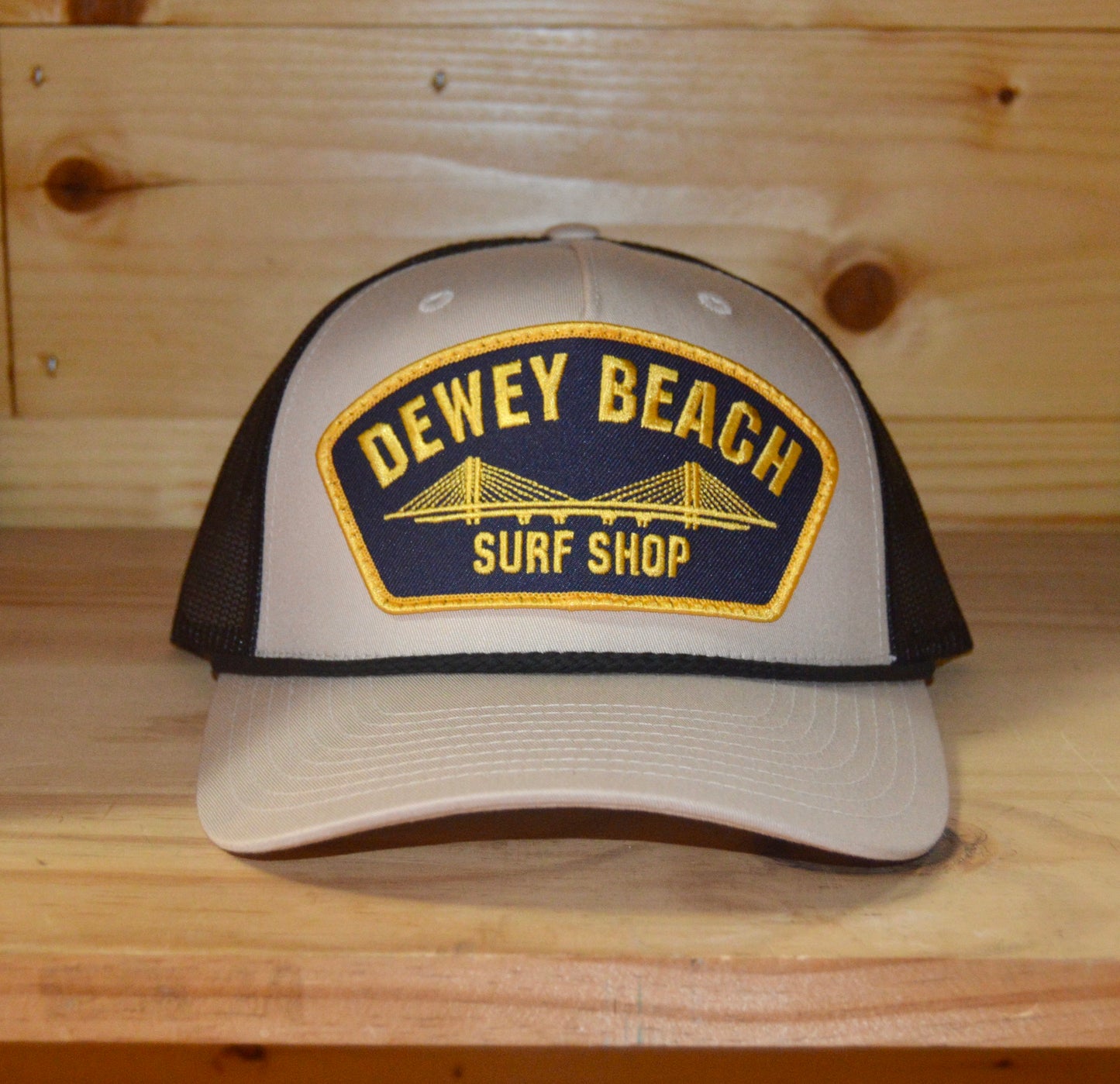 Khaki/Black Rope Bridge Trucker Hat