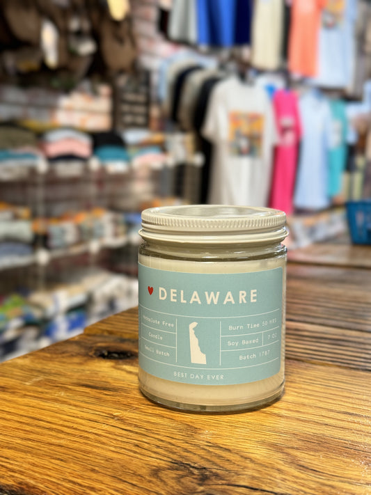 Blue Delaware Heart Candle