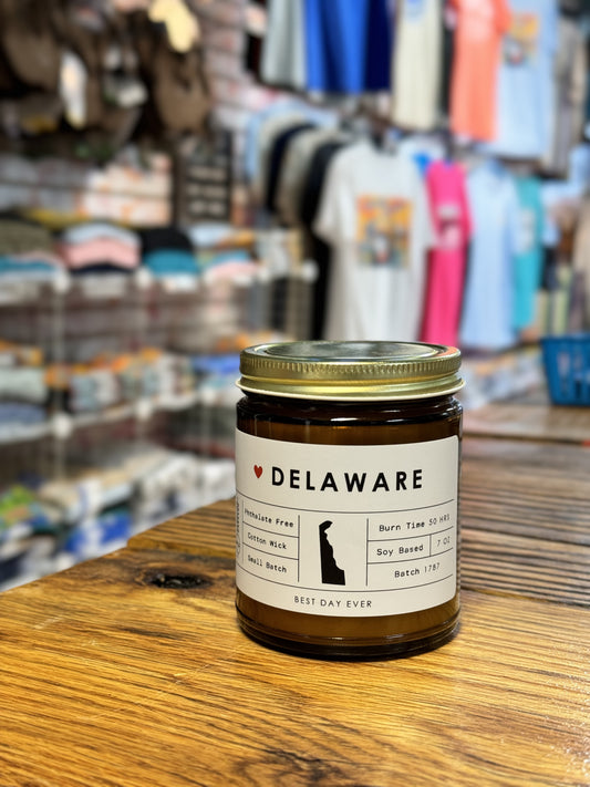 White Delaware Heart Candle