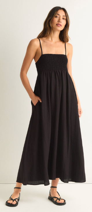 Beachside Midi Dress- Black