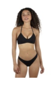 Solid Adjustable Bikini Top- Black