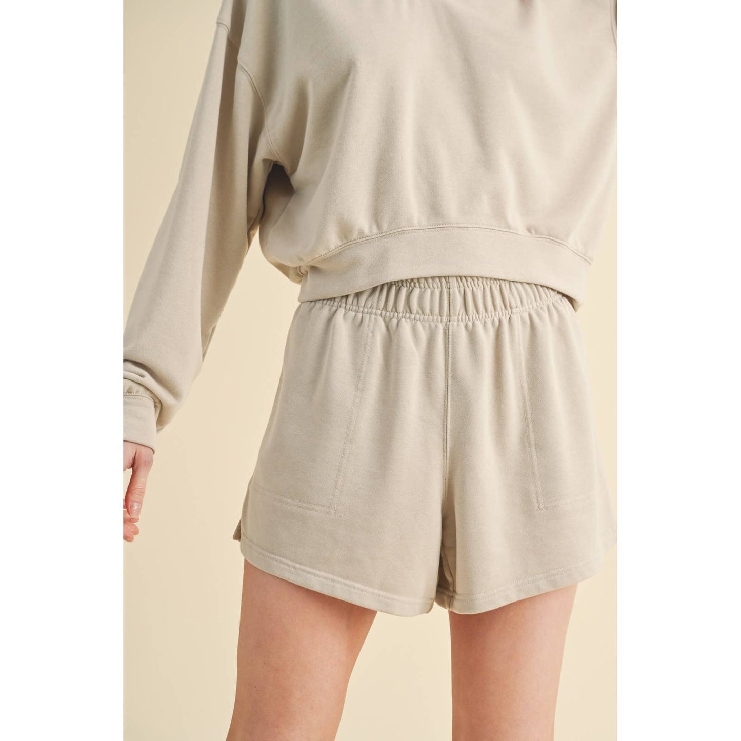 Washed French Terry Sweatshorts- Shell
