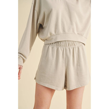 Washed French Terry Sweatshorts- Shell