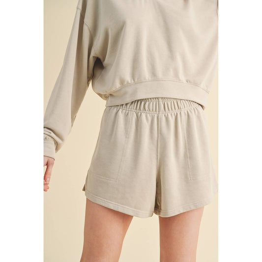 Washed French Terry Sweatshorts- Shell