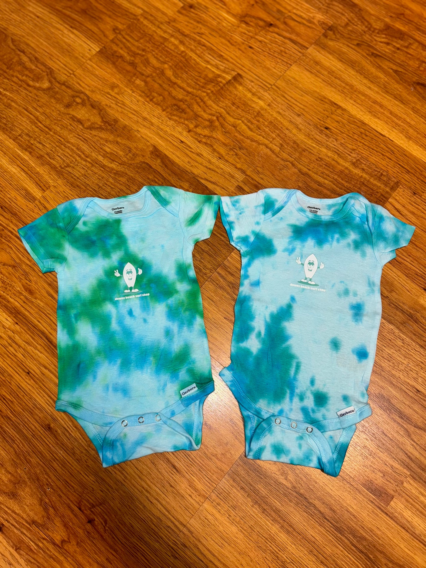 Baby Onesie- Green/Blue Tie Dye