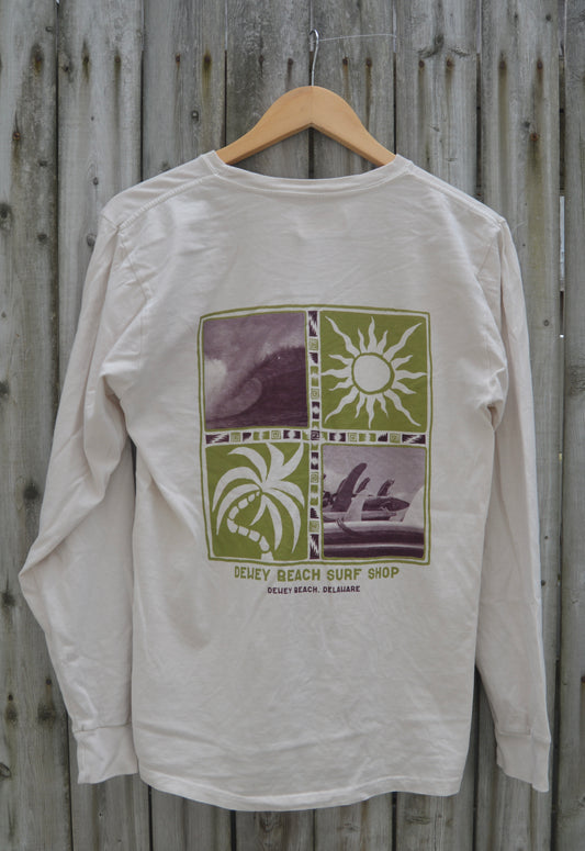 Beach Puzzle Long Sleeve- Cappucino