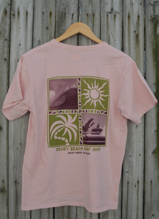 Beach Puzzle Tee- Shell Pink