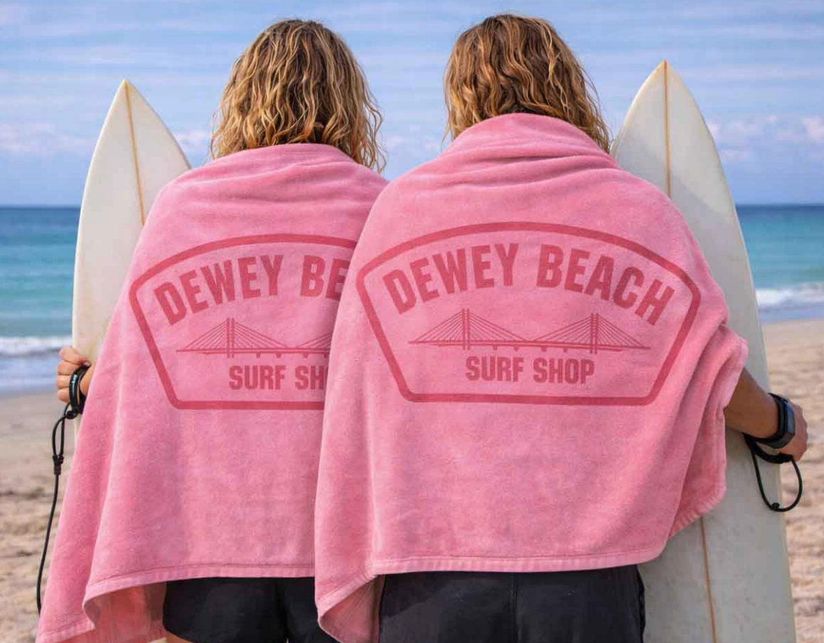 Bridge Logo Beach Towel- Pink
