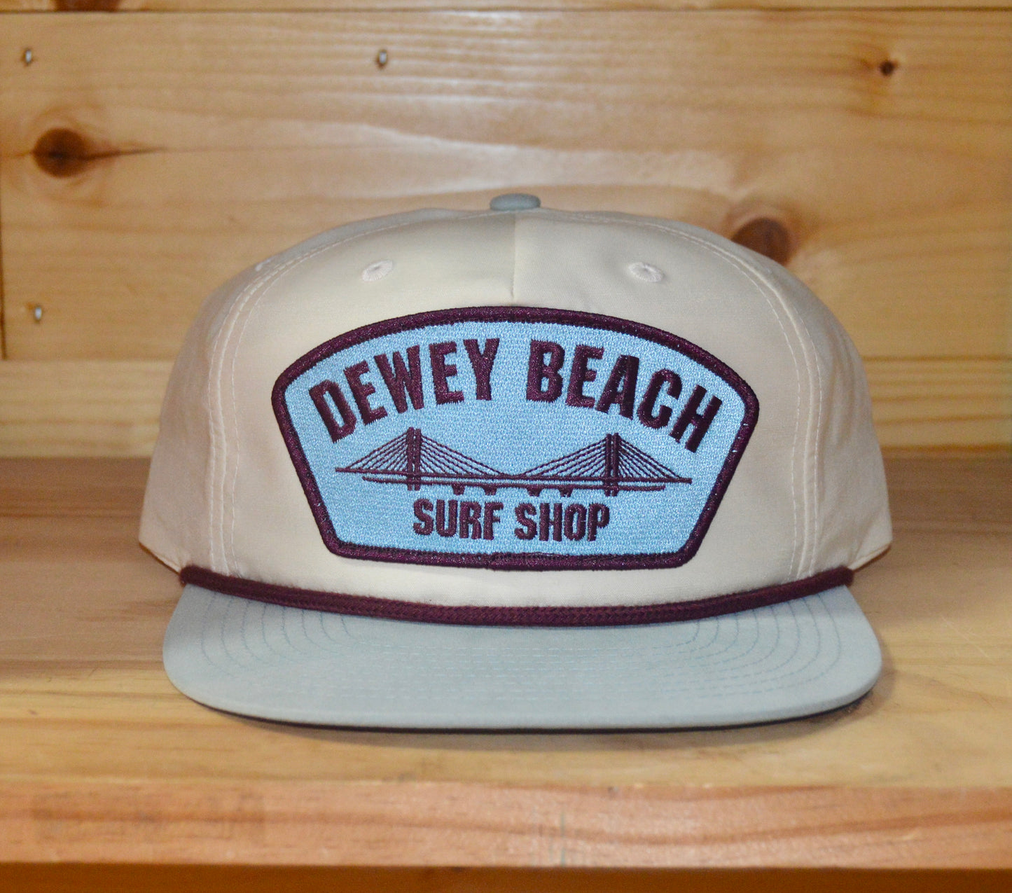 Cream/Maroon/Blue Rope Bridge Hat