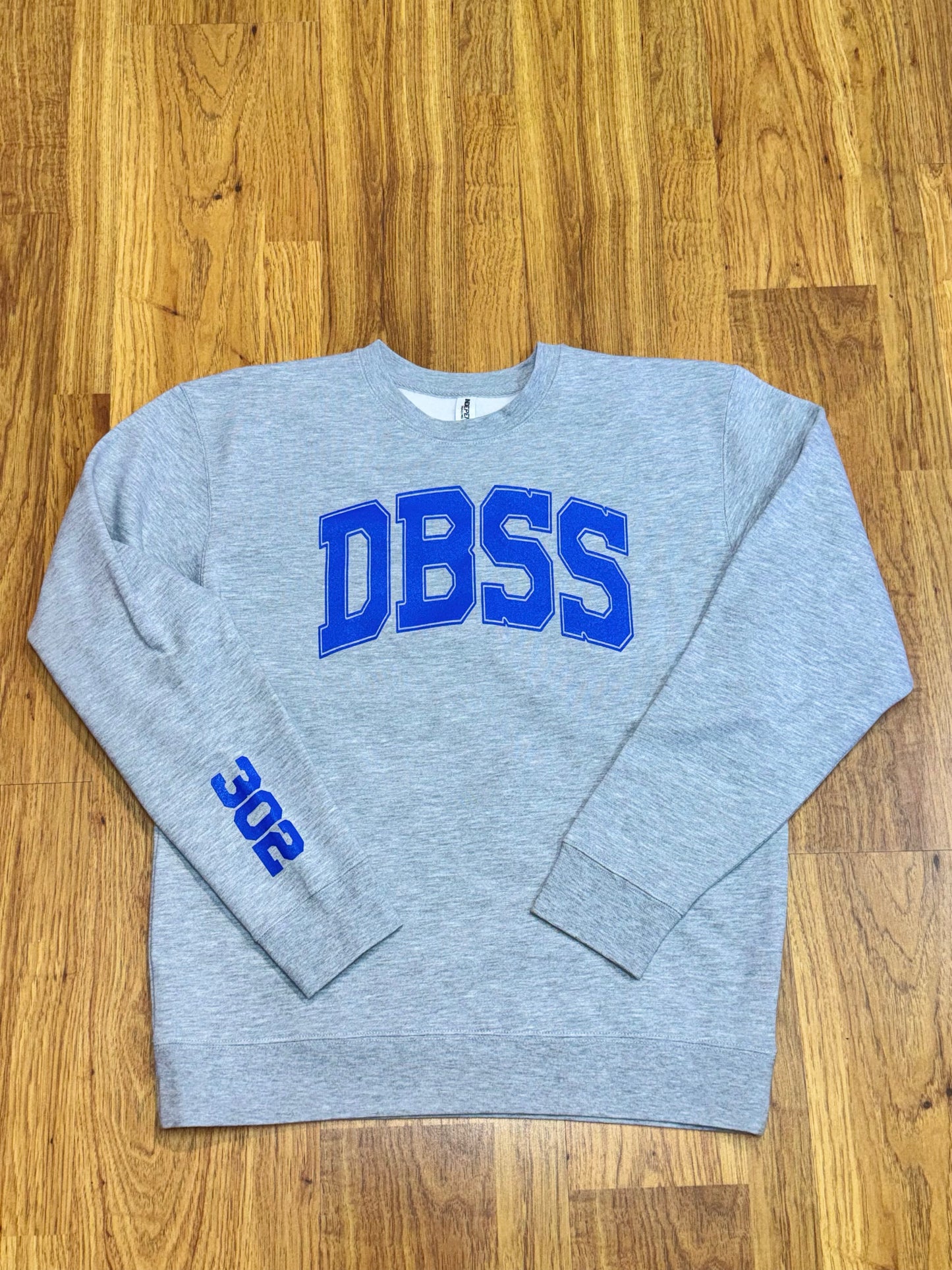 DBSS 302 Crewneck- Blue on Heather Grey