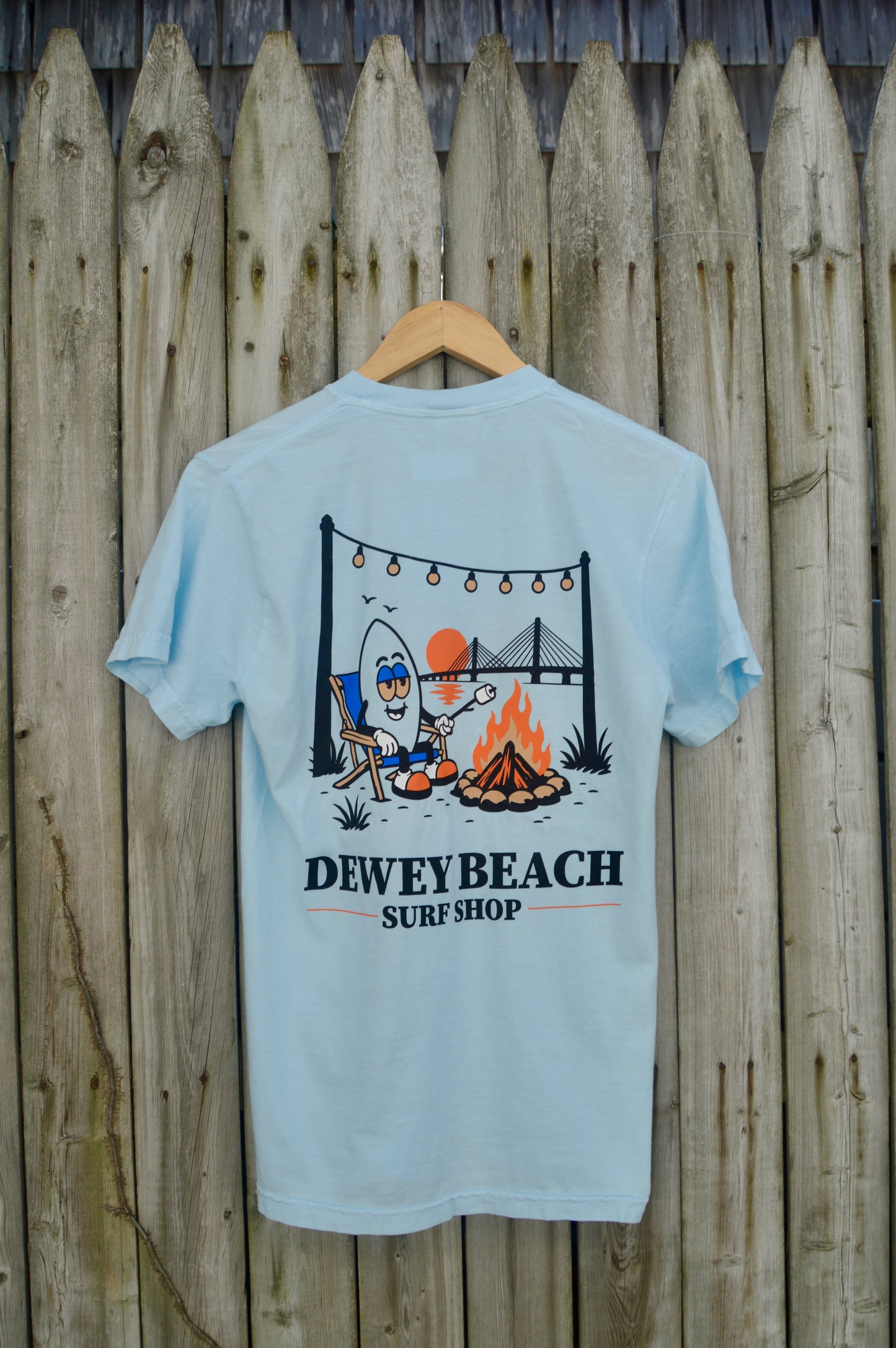 Dewey Beach Bonfires Tee- Baby Blue