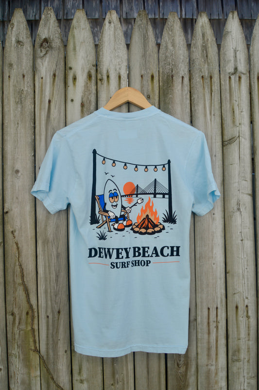 Dewey Beach Bonfires Tee- Baby Blue