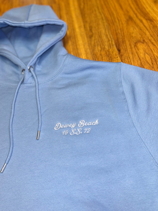 Dewey Beach S.S. Hoodie- Sky Blue