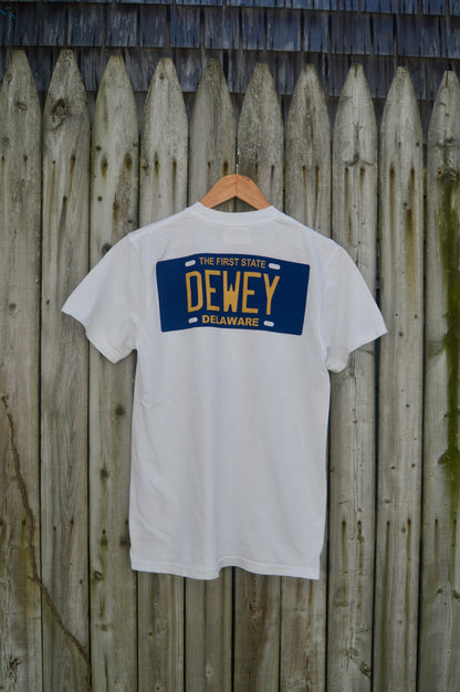Dewey License Plate Tee- White