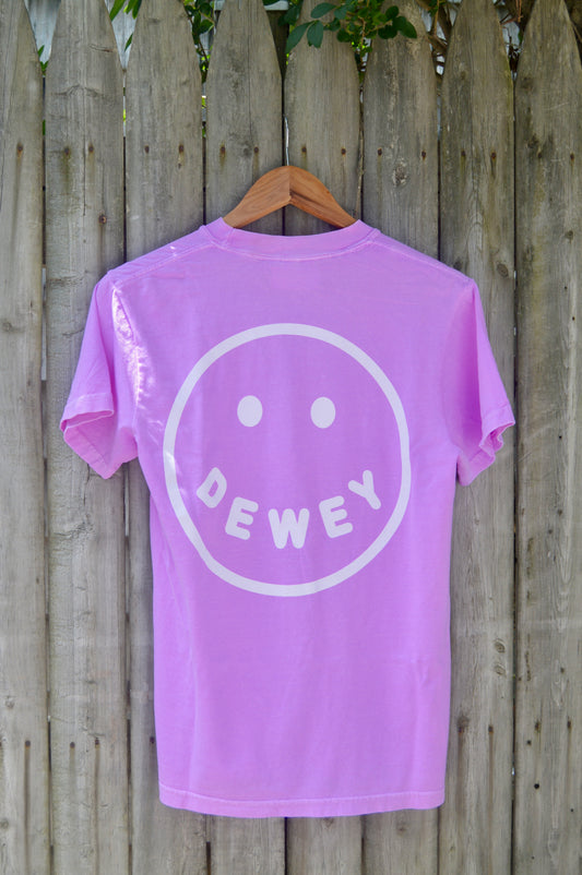 Dewey Smiley Tee- Neon Violet