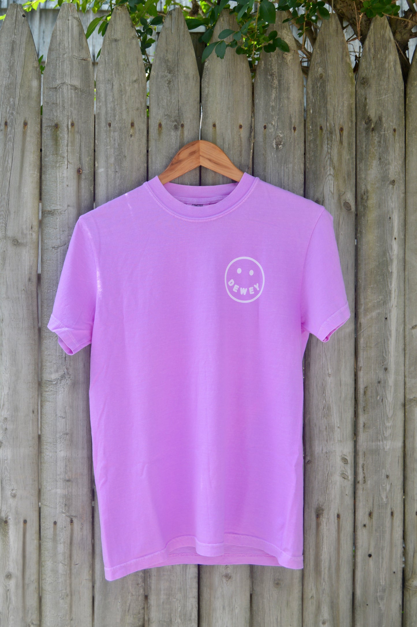 Dewey Smiley Tee- Neon Violet