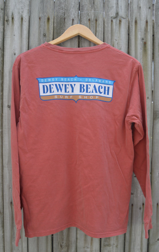 Dock Label Long Sleeve- Retro Red