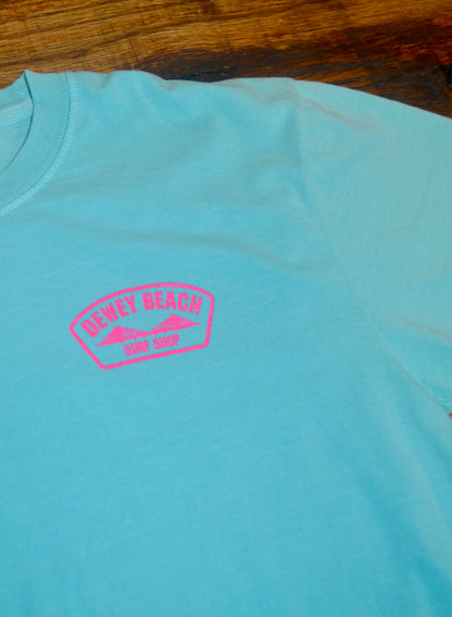 Cropped Bridge Logo Tee- Hot Pink/Mint
