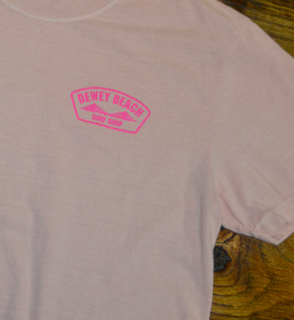 Cropped Bridge Logo Tee- Hot Pink/Peach