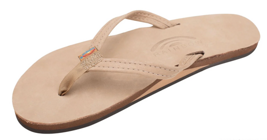 Ladies Premier Leather Sierra Brown Narrow Strap Single Layer Arch Rainbows