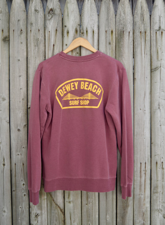 Bridge Logo Crewneck- Light Maroon