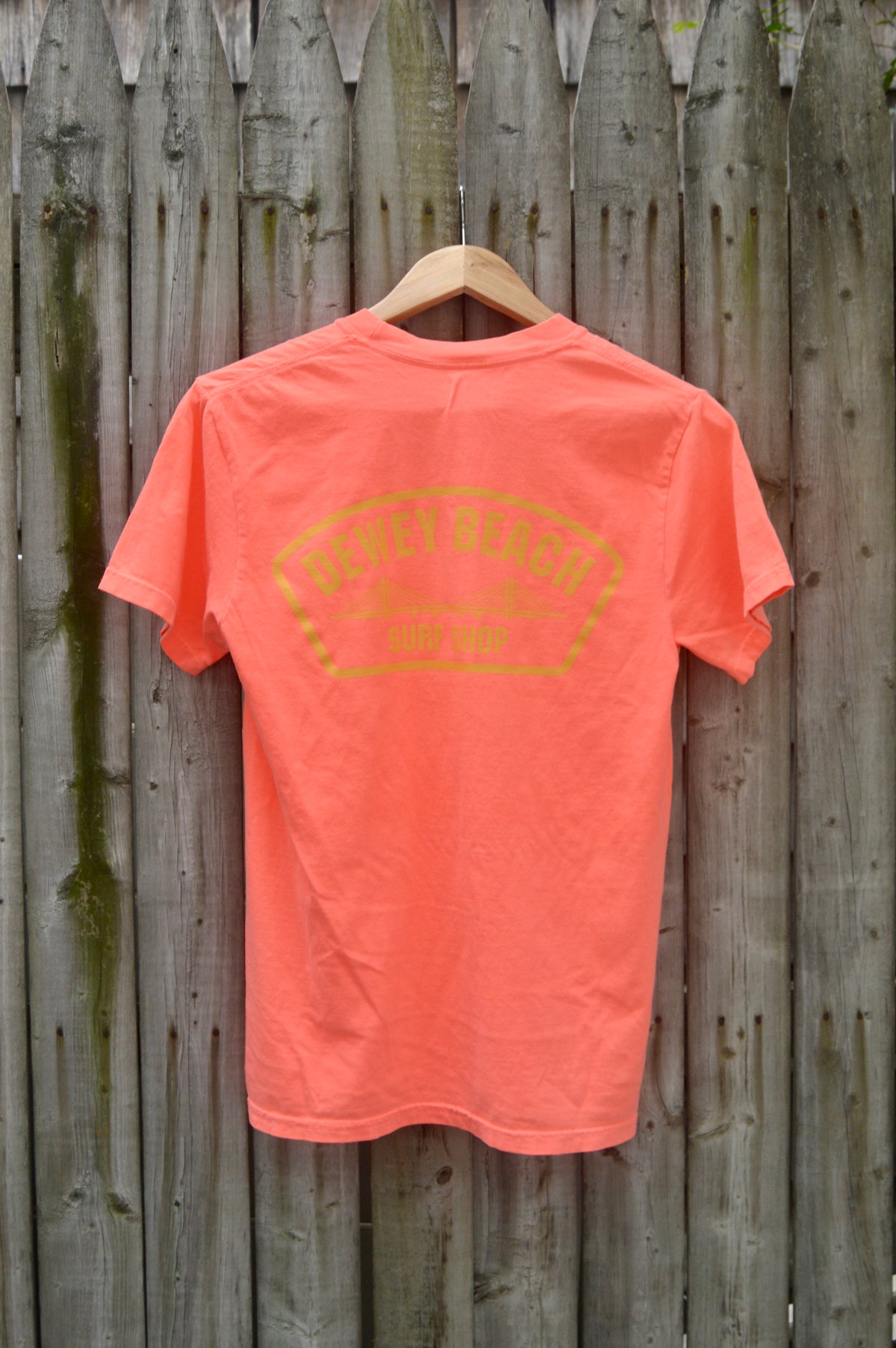 Bridge Logo Tee- Neon Red Orange
