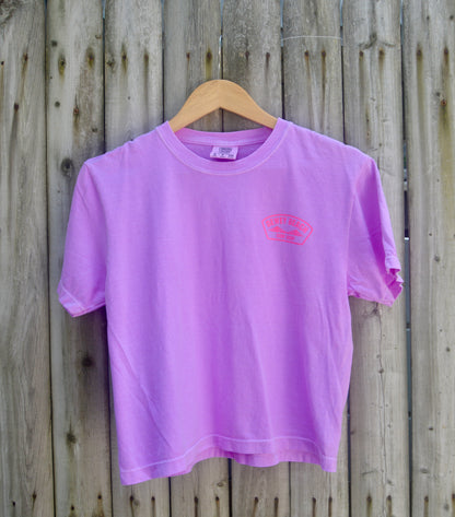 Cropped Bridge Logo Tee- Hot Pink/Neon Violet