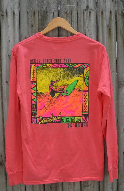Paint Clash Long Sleeve- Salmon
