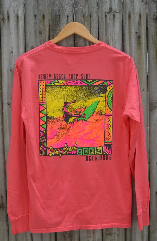 Paint Clash Long Sleeve- Salmon