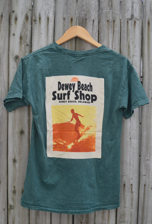 Summertime Surfer Tee- Emerald